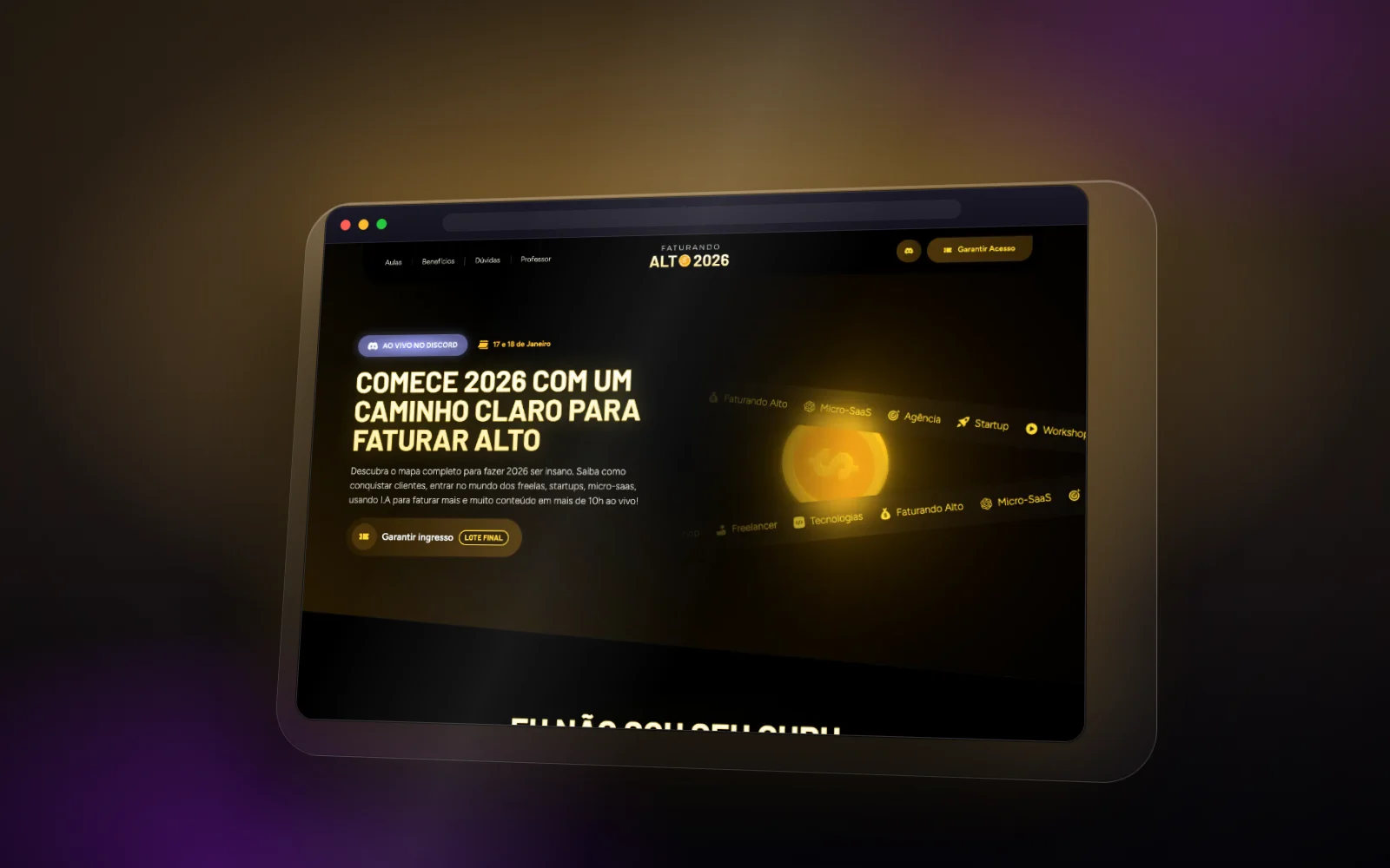 Capa do template Landing Page de Aplicação para Mentoria