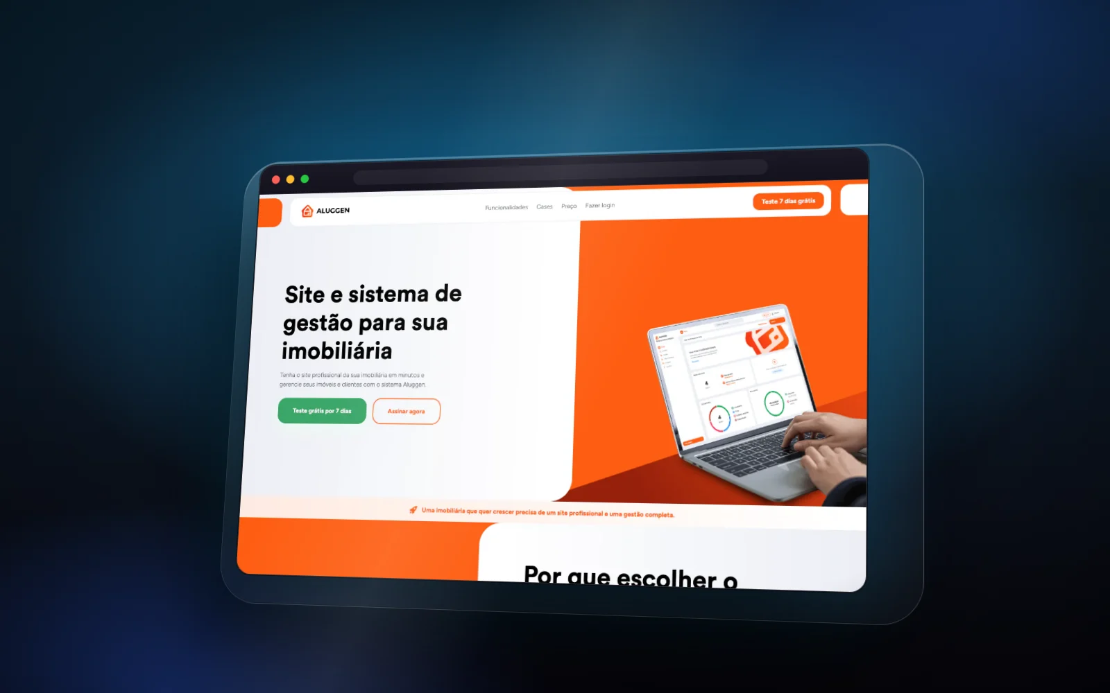 Capa do template Aluggen: plataforma para imobiliárias